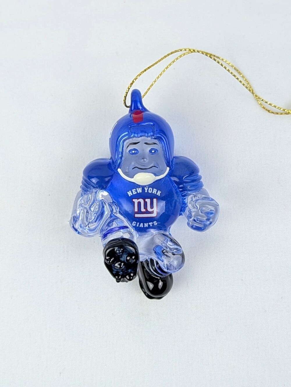 NY Giants Solid Glass Christmas Ornament Gift Boxed